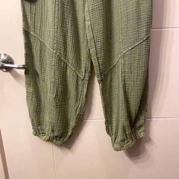 NWT New In Cotton Cargo Joggers Pull On Pants Green Size Large - Picture 6 of 16